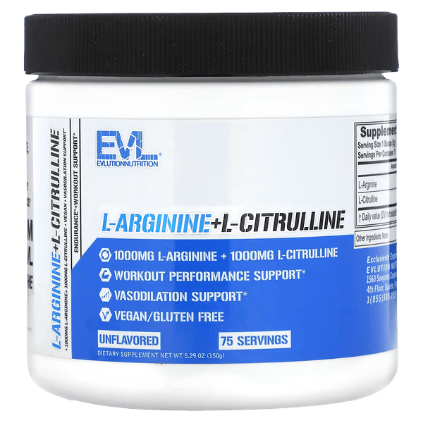 L-Arginine + L Citrulline - 150gr - EVLution Nutrition